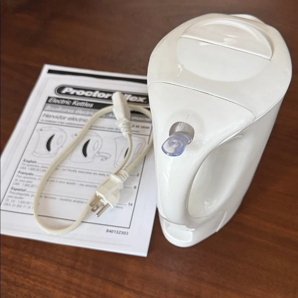 Proctor Silex ELECTRIC WATER KETTLE SAFETY HEATER 1 Liter 6C 1000W White K2070Y